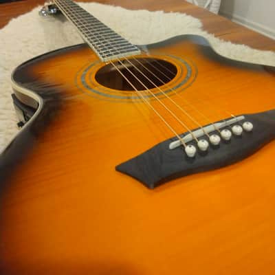 Washburn 2018 EA15ATB-A Mini-Jumbo Tobacco Burst Acoustic Electric w/Roadrunner HSC image 4