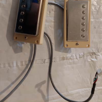 Epiphone Alnico Classic Pro Bridge + Neck Humbucker Pickup Set Nickel w/ Mounting rings Quick Connect. image 1