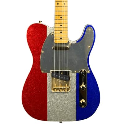 Fender Buck Owens Telecaster, Maple Fingerboard, Red, Silver and Blue Sparkle W/HSC (Used) image 11