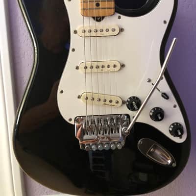 Vintage 1987 E Series Fender Squier MIJ Standard Stratocaster with System I Tremolo in Black image 5