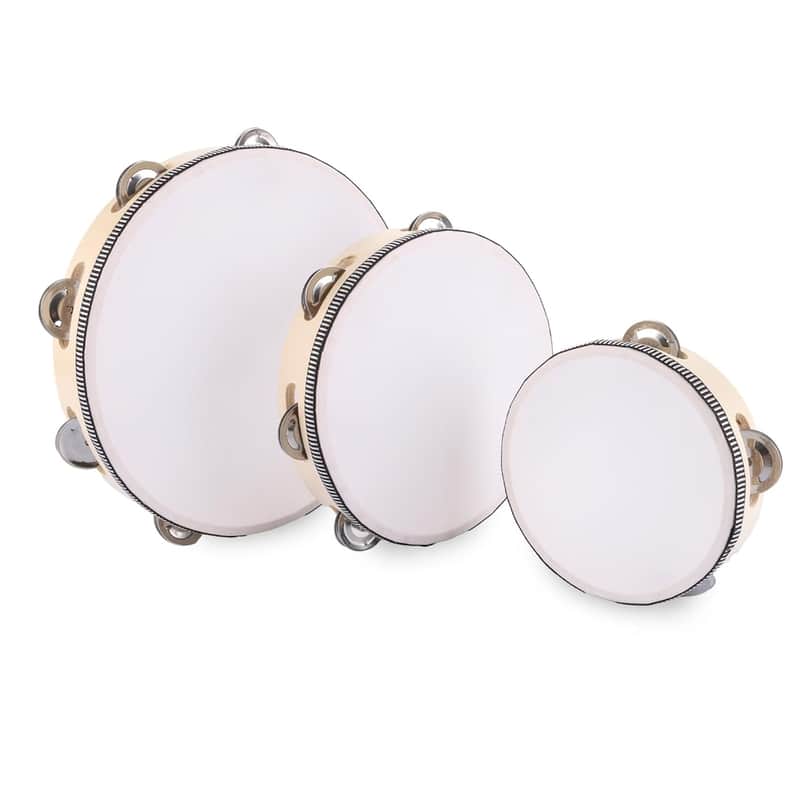 2025 Unbranded 3Pcs Tambourines For Adults, 6/8/10 Inch Handhe...
