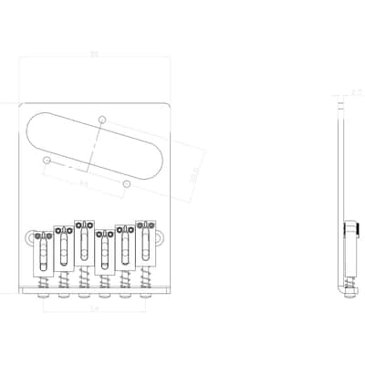 KD By AxLabs Tele®-style Bridge - 6-Saddle, String-Through-Body, 4-Screw Mount - Burnt Chrome image 2