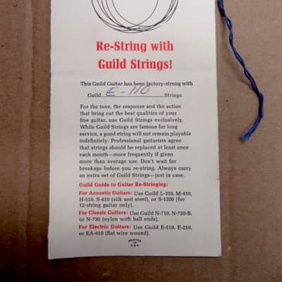 Guild T-100 Warranty & Registration Hang Tag Card. 1960's image 5