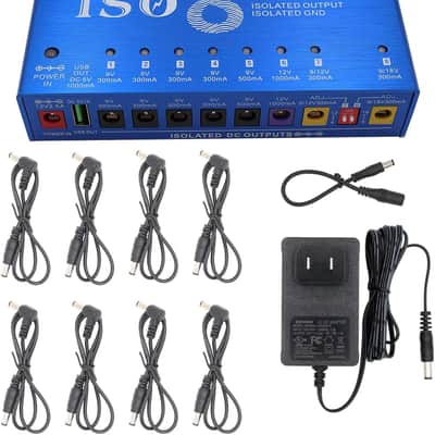 Mosky ISO8 Guitar Effect Pedal Power Supply Isolated USB Output DC 9V/12V/18V 300mA 500mA 1000mA Adjustable (Price includes the import duty for US buyer) image 1