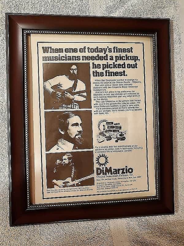 1977 DiMarzio Pickups Promotional Ad Framed Roy Buchanan Telecaster Original image 1