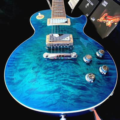 WOW! Rare Book Matched 2015 Gibson Les Paul Standard Premium Quilt Ocean Water Candy AAA Hand Selected Abalone Inlays VIDEO! image 1