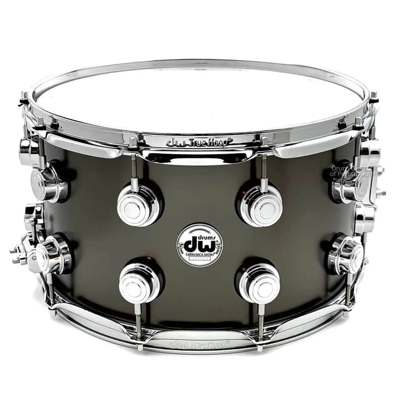 DW Collectors Satin Black Brass Snare Drum 14x8 image 1