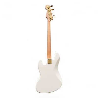 Squier 40th Anniversary Gold Edition Jazz Bass Olympic White w/ Gig Bag + Strap image 4