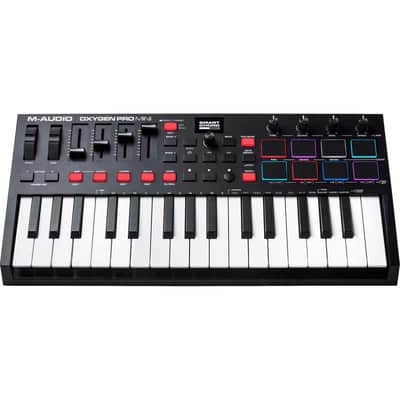 M-Audio OXYGENPROMINI Clavier-maître USB/MIDI 32 mini touches, 8 pads, 4 potentiomètres, 4 faders image 4