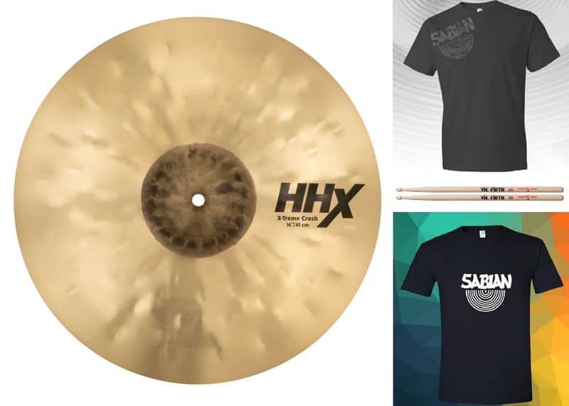 Sabian HHX 16" X-Treme Crash Cymbal Shirt & VF Sticks Bundle & Save | Made in Canada Authorized Dealer image 1