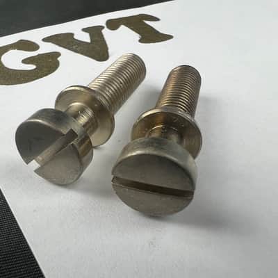 Faber  Aged Vintage style tailpiece studs, gloss nickel, INCH set with anchor   Germany steel pure SET image 7