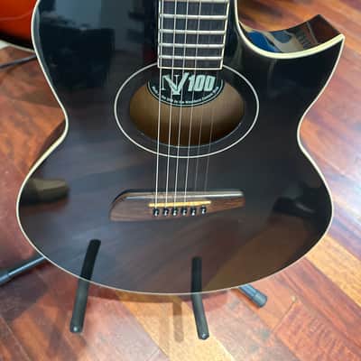 Washburn USA NV100 Custom Shop Acoustic Electric Thin Body - Black image 3