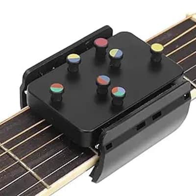 Ukulele Aid Easy Press Kit Chord Assisted Learning Tool, Ukulele Attachment Eliminates Finger Pain Ukulele Chord Trainer for 23 Inches and 26 Inches, One Color One String Black Chord Ukulele Aid image 1