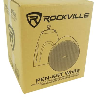 (6) Rockville PEN-65T White 6.5" 70V Commercial Hanging Pendant Speakers+Amp image 4