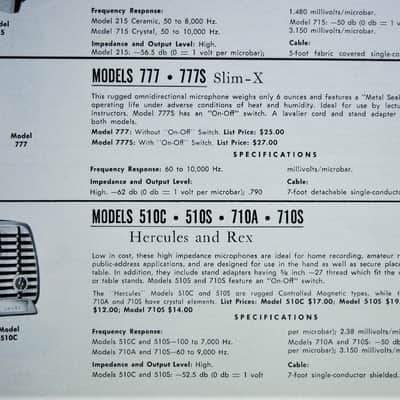 Vintage 1950's General Electric 97U29 / Shure 510 microphone Hi Z 99H86 w period Atlas DS7 desk stand # 2 image 2