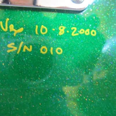 Extremely RARE (#10 of only 100 made) ZVex Drip w/ built in wah probe 2000 Green Sparkle image 3