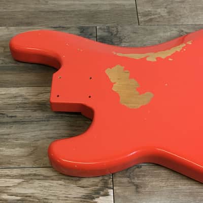 Made to Order - FRANCHIN Jupiter bass body PINO PALLADINO REPLICA Relic Aged Fiesta Red 100% Nitro Lacquer Alder Precision-Bass Style Made in Italy image 4