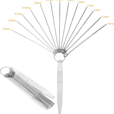 2 Sets (4pcs) 6 String Acoustic Guitar Bone Bridge Saddle and Nut, Made of Real Bone with 9 Pcs Sand Paper, Stainless Steel Needle Files of 13 Sizes image 3