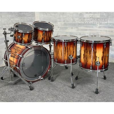 Sonor SQ2 Beech 5pc Drum Set Red Burst over African Marble Gloss image 2