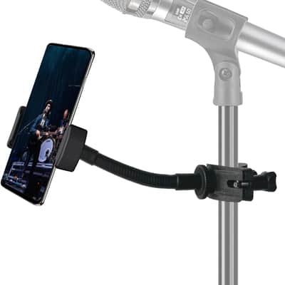 Mic Stand Phone Holder, Flexible Phone Holder for Microphone Stand, Adjustable iPhone Mic Stand Holder, Music Stand Phone Holder image 1