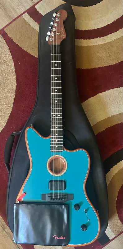 Fender American Acoustasonic Jazzmaster, Ocean Turquoise image 1