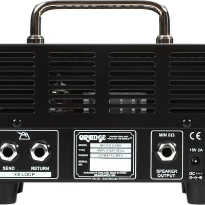 Orange Micro Dark Electric Guitar Hybrid Head, 20W, Black image 3