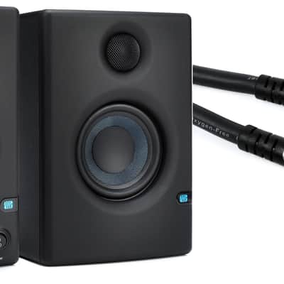 PreSonus Eris E3.5 3.5-inch Powered Studio Monitors  Bundle with D'Addario Classic Series 1/4 inch TS to 1/4 inch TS Speaker Cables - 5 foot image 1