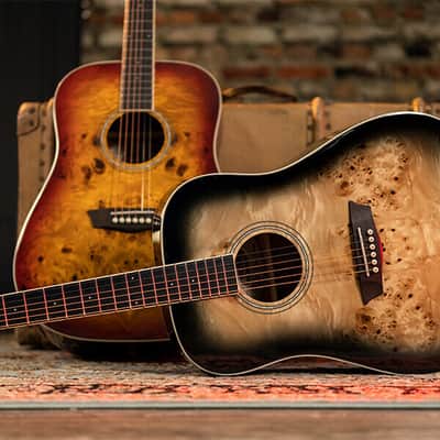 Washburn DFBDB | Deep Forest Burl Dreadnought Acoustic Guitar, Black Fade image 13