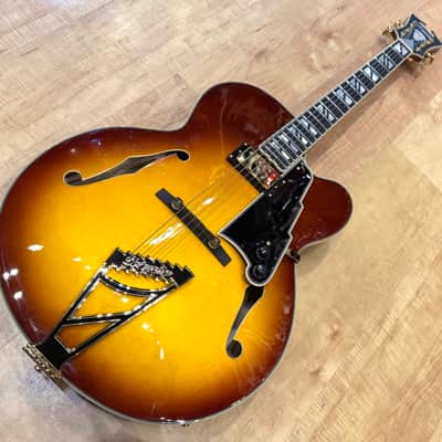 D'Angelico Excel Series EXL-1 Archtop Electric Hollow-Body Jazz Guitar with Humbucker Pickup Iced Tea Burst image 8