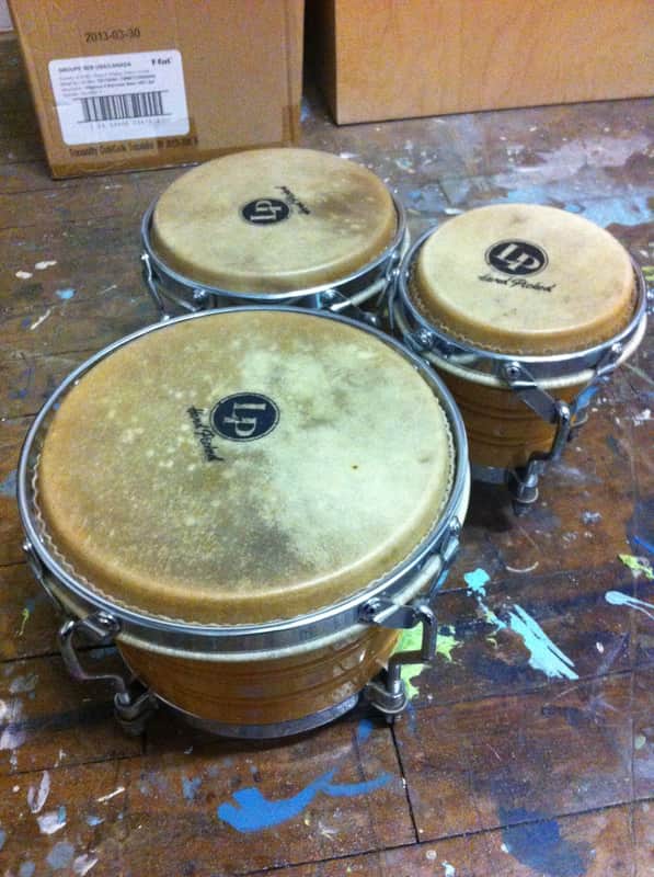 Latin Percussion LP202-AW Generation III Wood Triple Bongos w/ Comfort Curve II Rims image 1