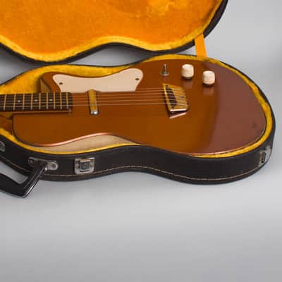 Silvertone Model 1417L Semi-Hollow Body Electric Guitar, made by Danelectro (1959), ser. #1049, black hard shell case. image 13