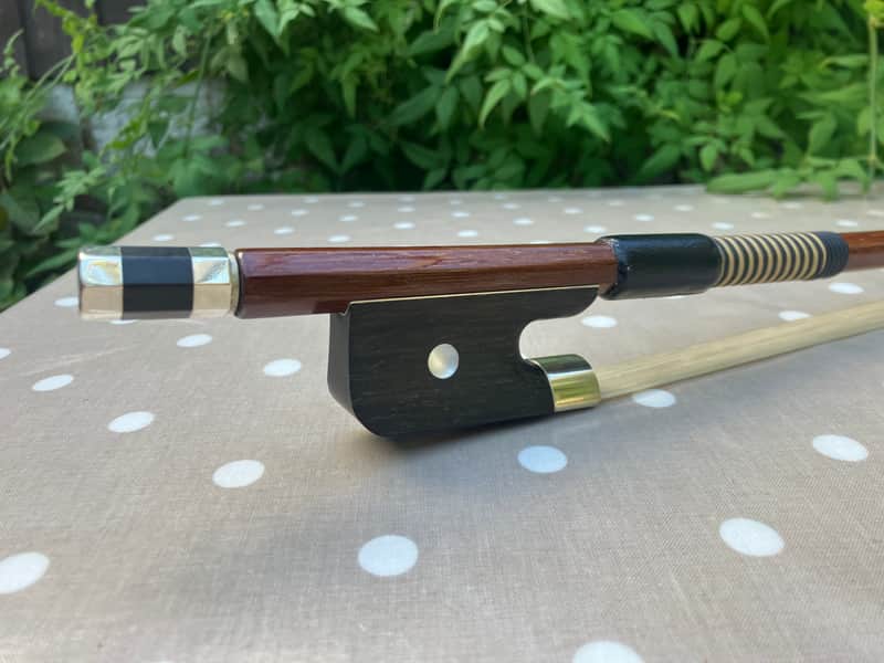 Double Bass French Bow - New Hair Just Had A Recommission - Brazilwood - Made In Czechslovakia image 1