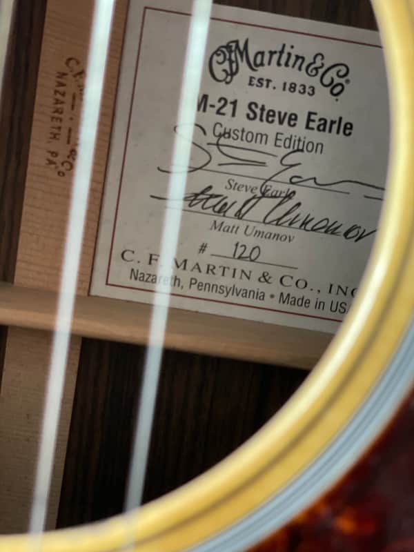 Martin USA Steve Earle Signature M21 Guitar *Mint*  Alpine Spruce, Golden Era Bracing, 0000-21 Custo image 1
