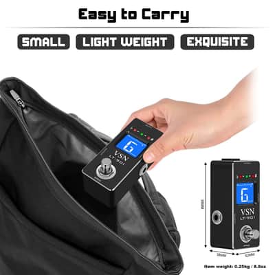 VSN Tuner Pedal,Chromatic Guitar Tuner Pedal Fast and Accuate Tuner for High Precision ± 1 Cent with Pitch Indicator for Electric Guitar and Bass True Bypass Tuning apparatus for musical instruments image 7