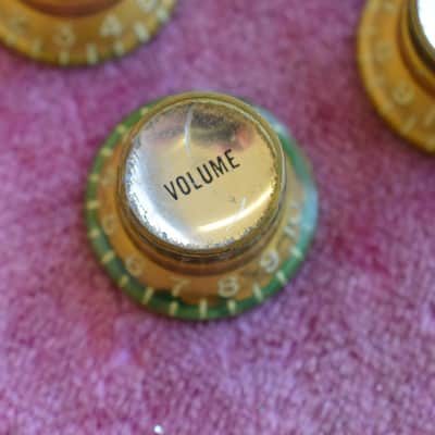 Vintage 1960s Gibson Gold Reflector Knob Set ES-335 SG Standard Custom Les Paul image 2