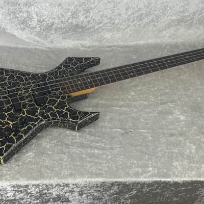 Late 1980's B.C. BC Rich NJ Series Warlock bass guitar in white crackle finish image 12