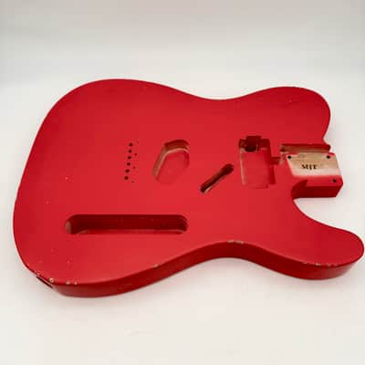 MJT Telecaster Body Alder Relic Nitro Fiesta Red Light mjt6585 image 2
