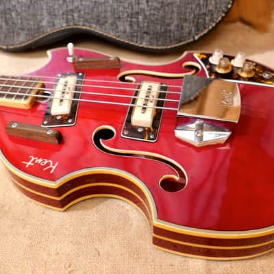 Kent Model 833 Violin Bass Guitar 1968 Cherry Red | Reverb