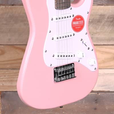 Squier Mini Stratocaster Electric Guitar Shell Pink image 2