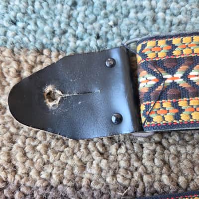 Immagine Vintage 1970's Ace Guitar Strap! Woven Pattern w/ Metal Buckle! Rare, Original Case Candy! - 2