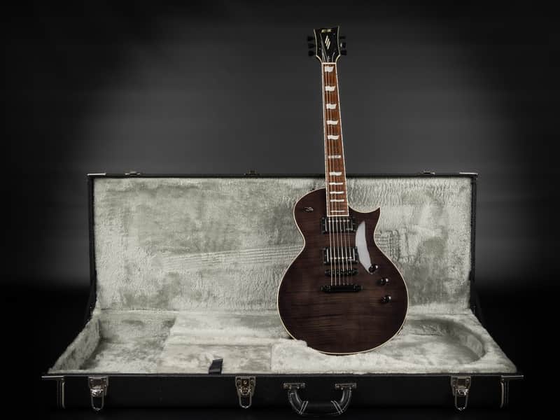 2013 ESP E-II Eclipse FM - STBLK See Thru Black | Japan Flamed Top Singlecut EMG Hot 70 Pickups 24 Extra Jumbo Frets 3.75kg | OHSC image 1
