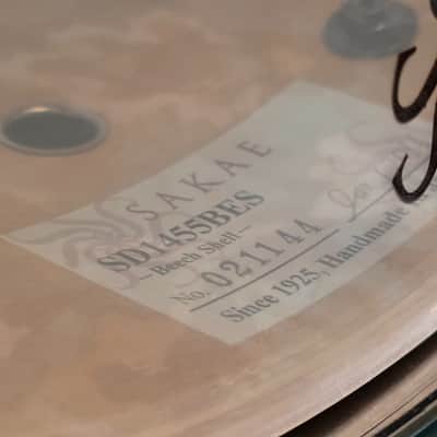 Sakae 14x5.5" Beech Snare Drum / SD1455BES image 8