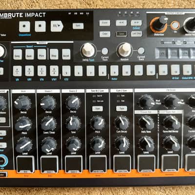 Arturia DrumBrute Impact 2018 - 2021 - Black w/ Decksaver and PSU image 2