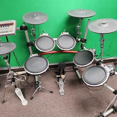 Yamaha DTXtreme lls 2007 Silver and Red Full Working Kit image 2
