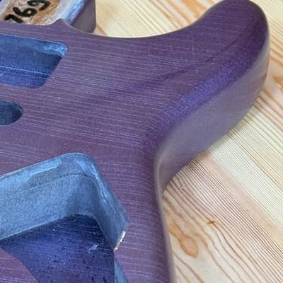 1876g Kohlin Guitars S-Type Roasted Pine replacement body Aged Nitro Relic Vintage purple sparkle Made in Sweden image 4
