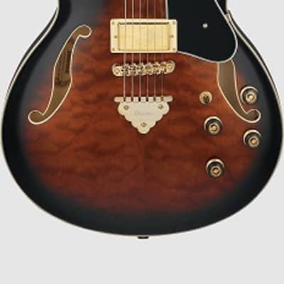 Ibanez AS93QMSP DBS Artcore Semi Hollow Electric Guitar. Dark Brown Sunburst image 2