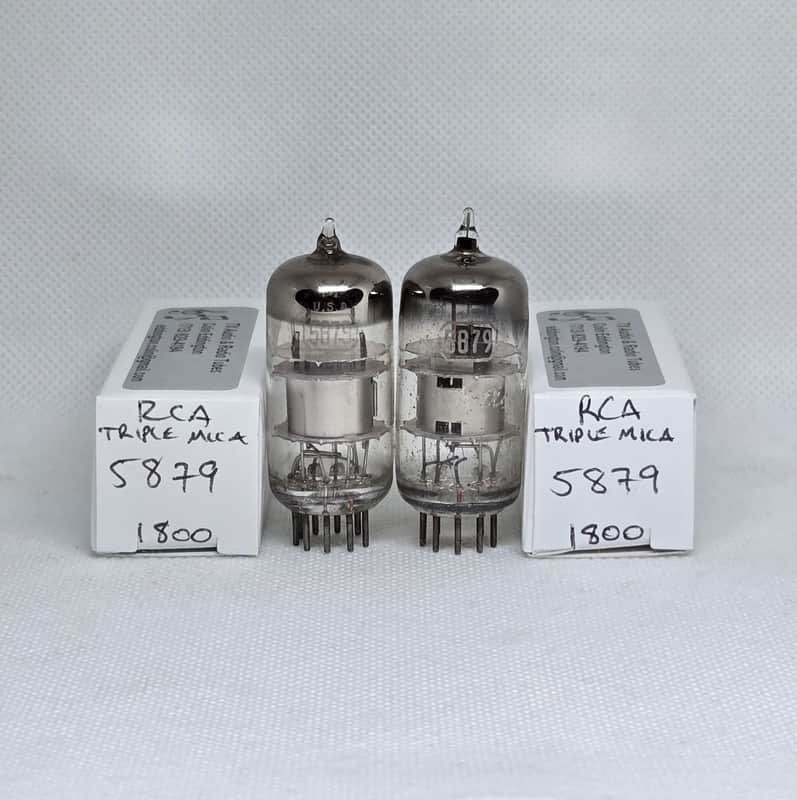 RCA 5879 Triple Mica Perfectly Matched Pair NOS image 1
