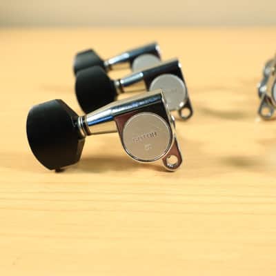 Gotoh SG360 Mini 3x3 Schaller Style Chrome Tuning Black Buttons Japan image 5