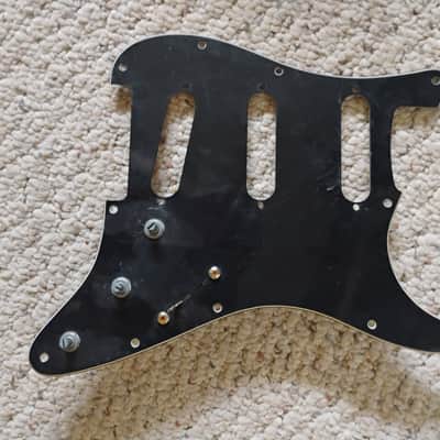 Nicely aged late1970s style Fender Stratocaster pickguard, partially loaded, Luthier parts for restoration project image 1