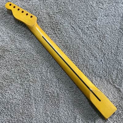 Yellow DIY Maple Wood Guitar Tele Style Neck image 2